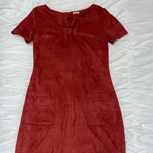 Red suede Hollister Dress